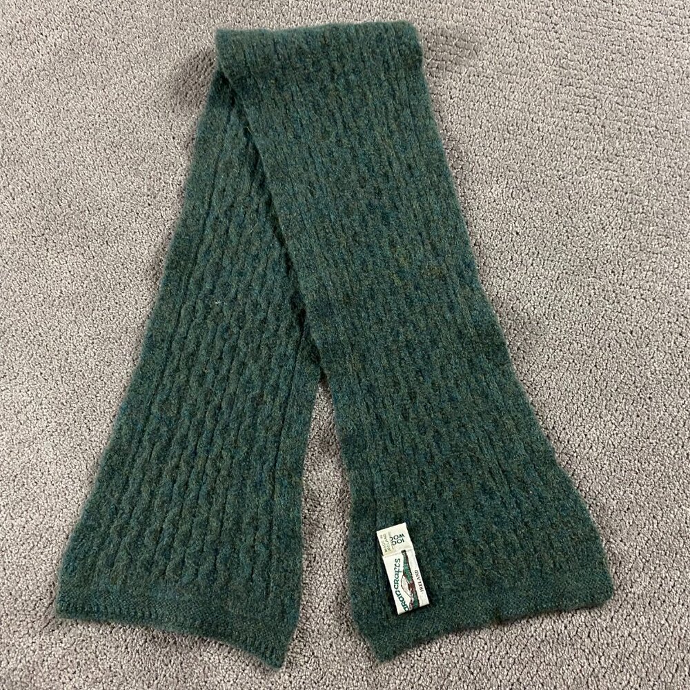 Aran Crafts Teal Cable Knit Scarf